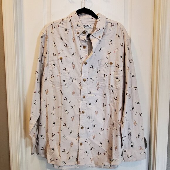 Duluth Trading Co. Holiday Llama Reindeer Long sleeve Shirt | Large-Tall - Picture 3 of 6